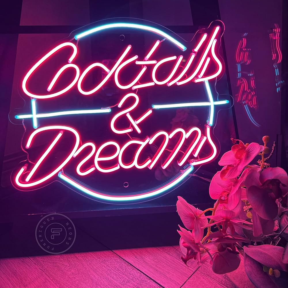 Amazon.co.jp: FUNERIGUER Cocktails and Dreams ネオンサイン